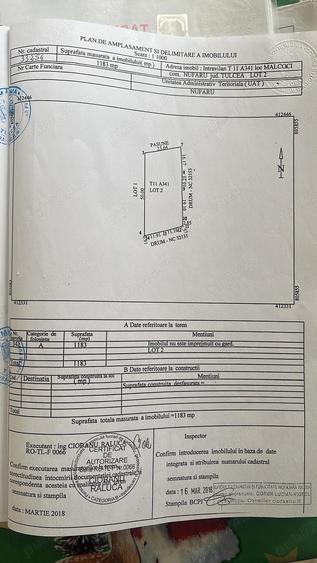 Teren de 1183 mp, în Malcoci