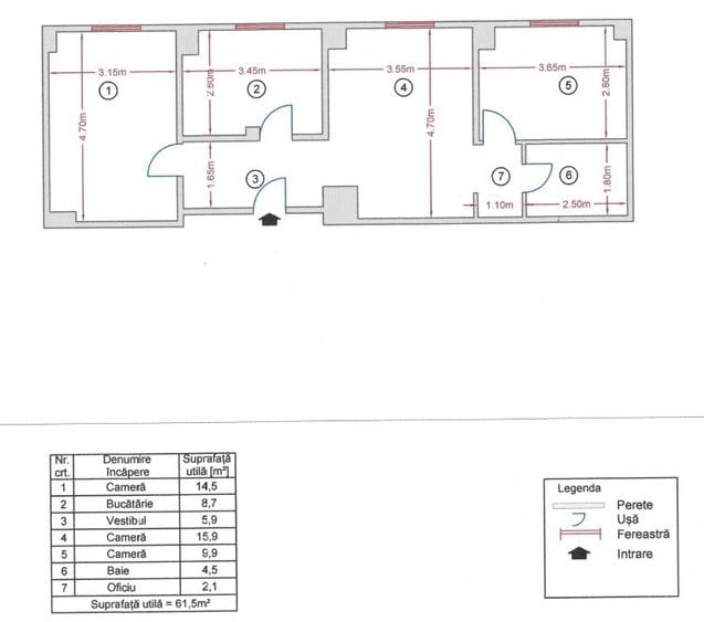 Apartament cu 3 camere semidecomandat, mobilat în Gara de Nord