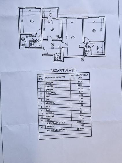 Apartament cu 3 camere semidecomandat în Titan