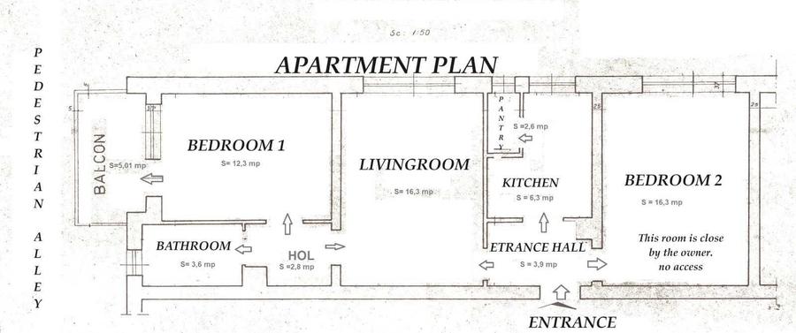 Apartament cu 2 camere semidecomandat în Central