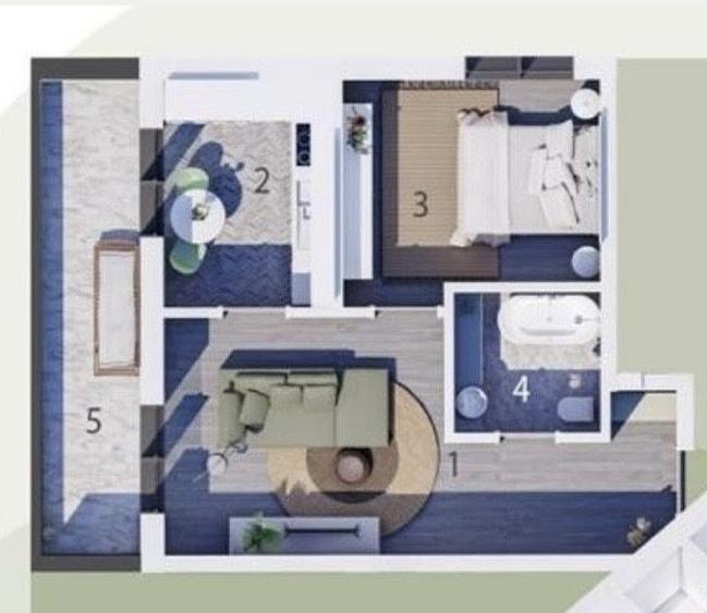 Apartament cu 2 camere decomandat în Lazu