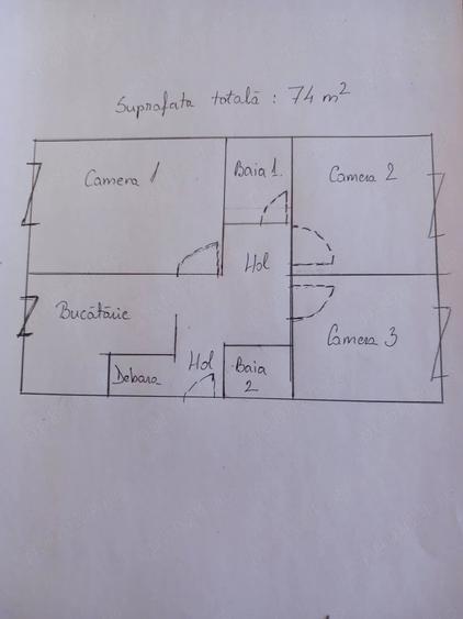Apartament cu 3 camere decomandat în Lenin