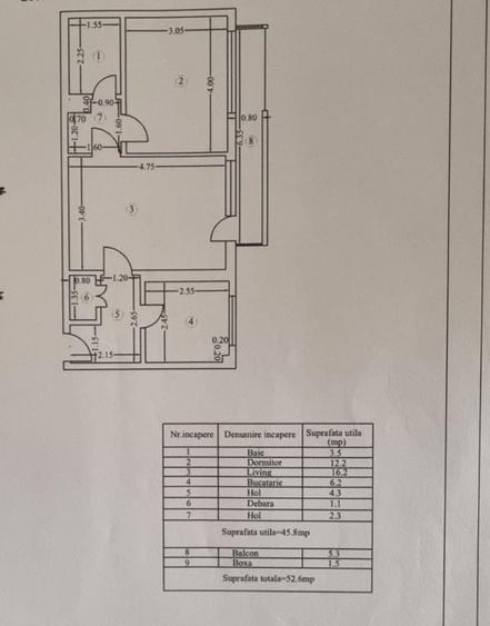 Apartament cu 2 camere în Popoveni
