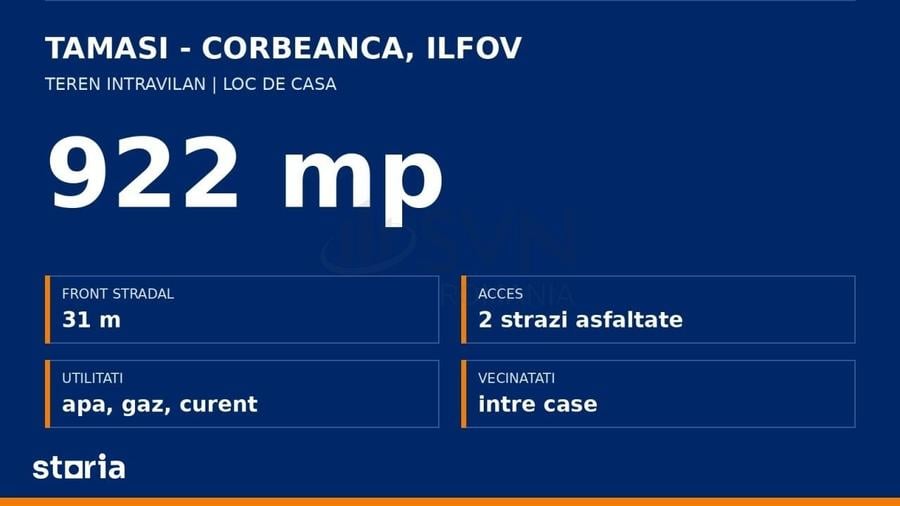 Teren de 922 mp, în Corbeanca