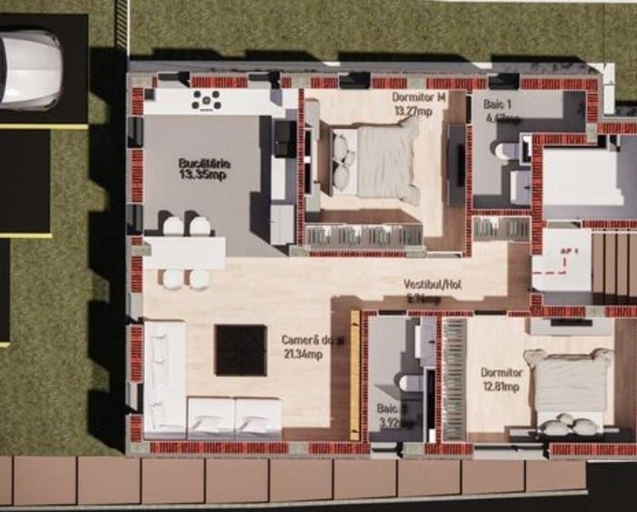 Apartament cu 3 camere decomandat în Central