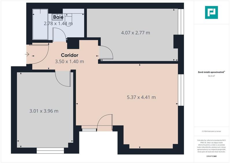 Apartament cu 3 camere decomandat în Torontalului