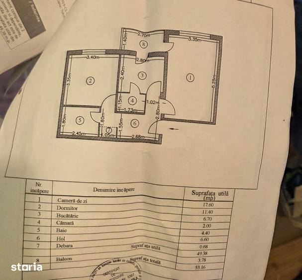 Apartament cu 2 camere decomandat în E3