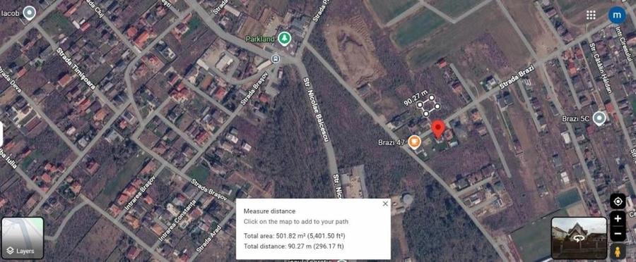 Teren intravilan 600 mp în Brănești – Deschidere 20.5 m, u - 3