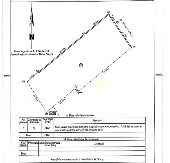 Teren Construcții intravilan de 1420 mp, în CFR
