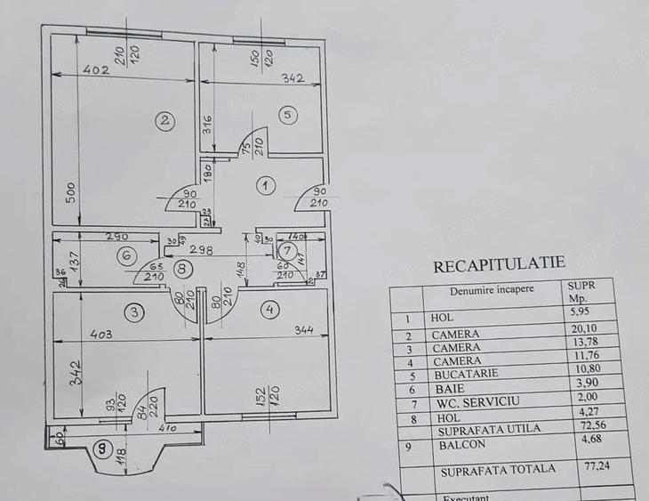 Apartament cu 3 camere decomandat în Nerva Traian