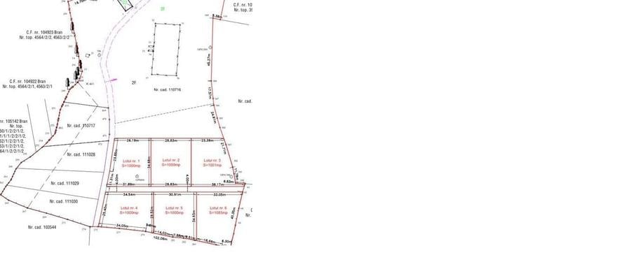 Teren Construcții intravilan de 1000 mp, în Bran