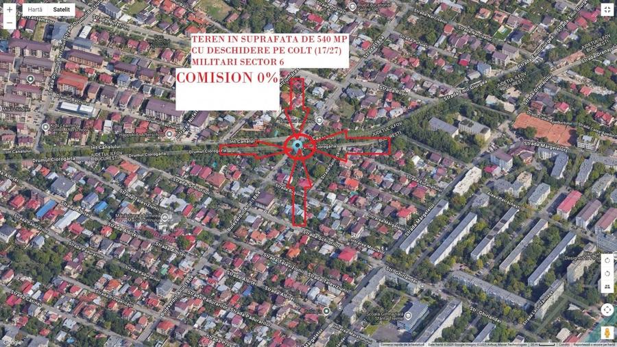 Teren Construcții intravilan de 540 mp, în Militari