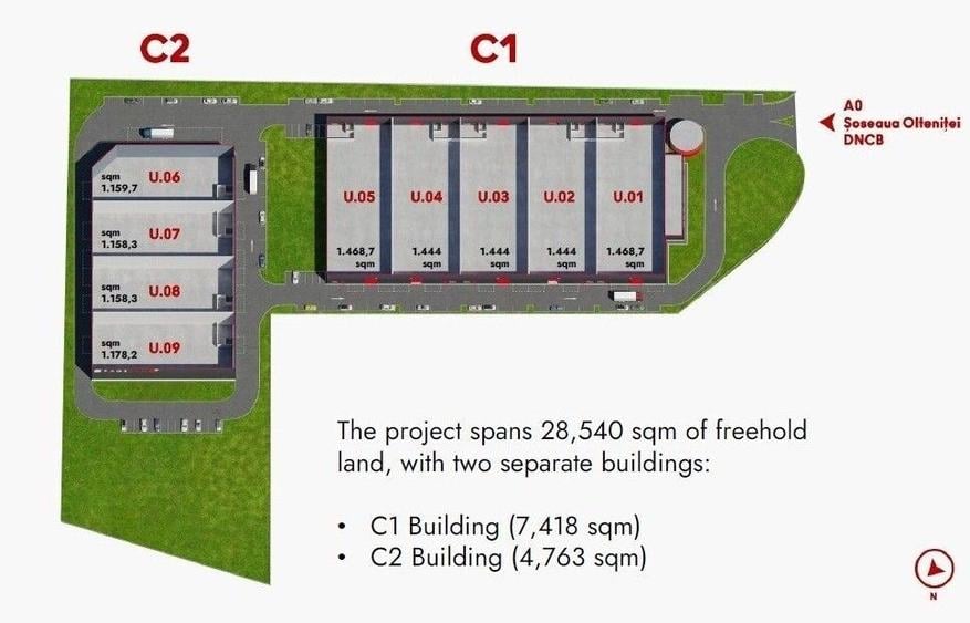 Spațiu industrial, de 1,158 mp, în Sud-Est