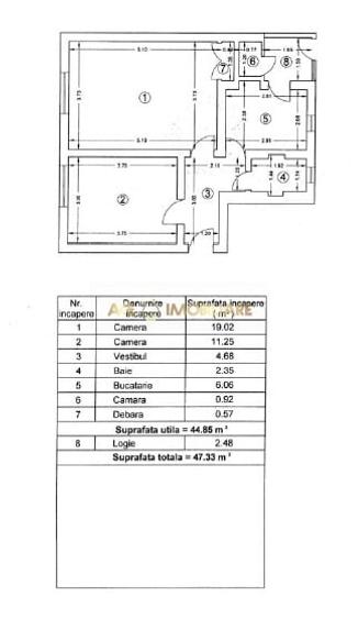 Apartament cu 2 camere decomandat în Primăverii