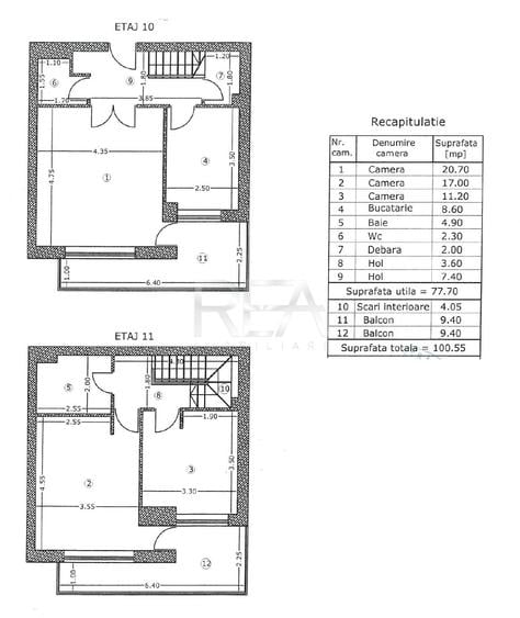 Apartament cu 3 camere decomandat, mobilat în Tei