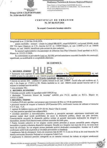 Teren Construcții intravilan de 9000 mp, în Central