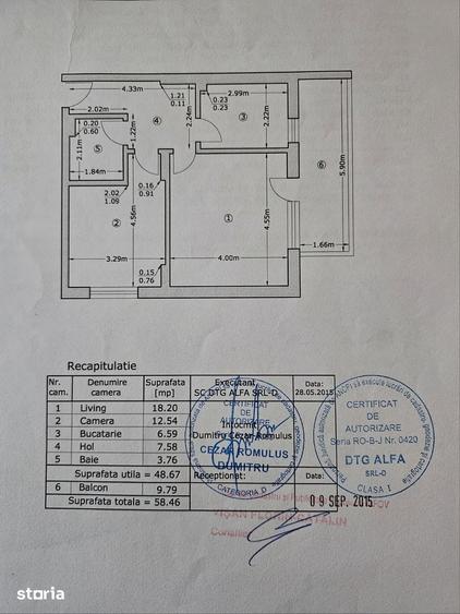 Apartament cu 2 camere decomandat, mobilat în Central