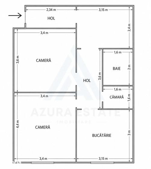 Casă cu 3 camere decomandat cu Teren 335 Mp în Trei Stejari