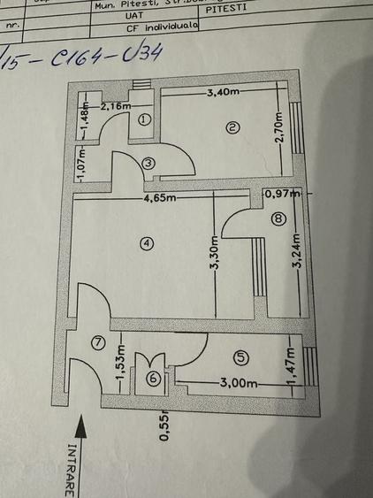 Apartament cu 2 camere semidecomandat în Rolast
