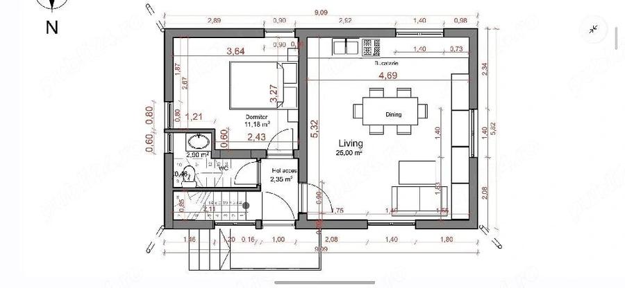 Casă individuală cu 4 camere cu Teren 1150 Mp în Central