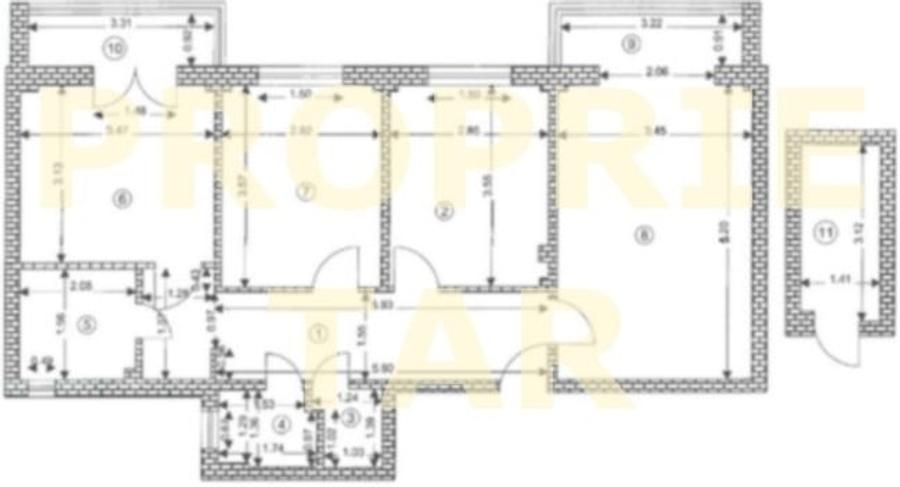 Apartament cu 3 camere decomandat în Gării