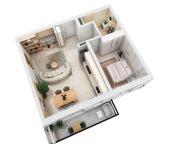 Intabulat - Apart. 2 camere 50 mp, parter, balcon, lift, parcare,Sibiu - 2