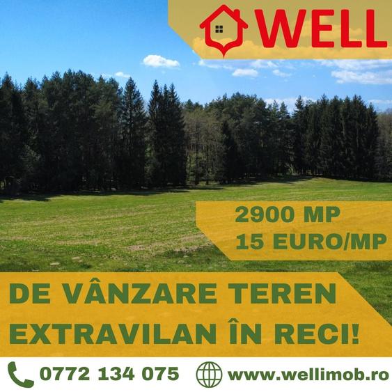 Teren agricol extravilan de 2900 mp, în Reci