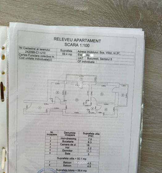 Apartament cu 2 camere decomandat în Viilor