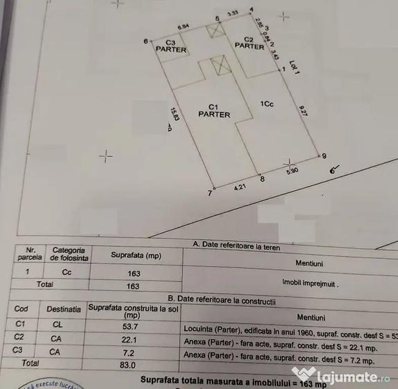 Casă cu 4 camere cu Teren 163 Mp în Nord