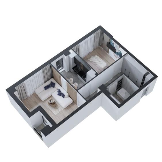 Apartament cu 2 camere decomandat în Cug