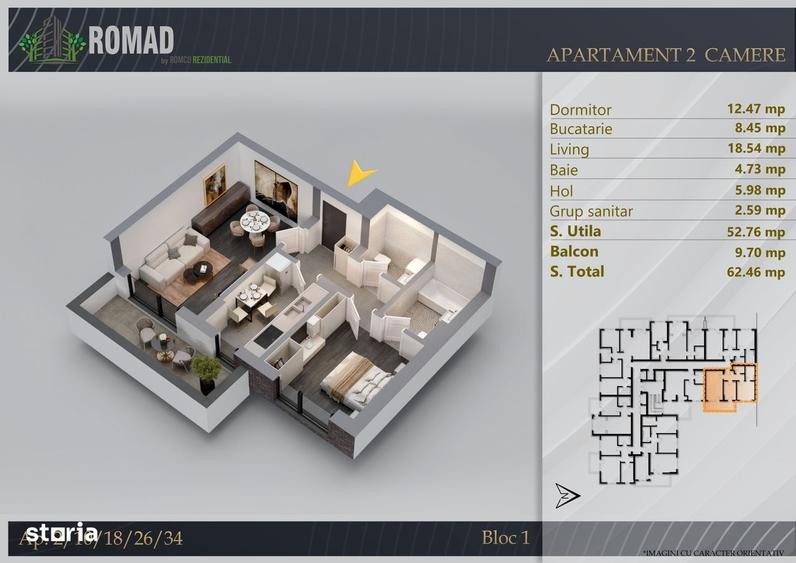 Apartament cu 2 camere în Central
