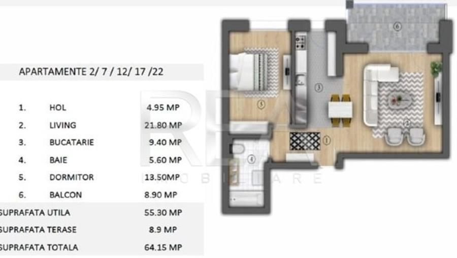 Apartament cu 2 camere decomandat, mobilat în Unirii