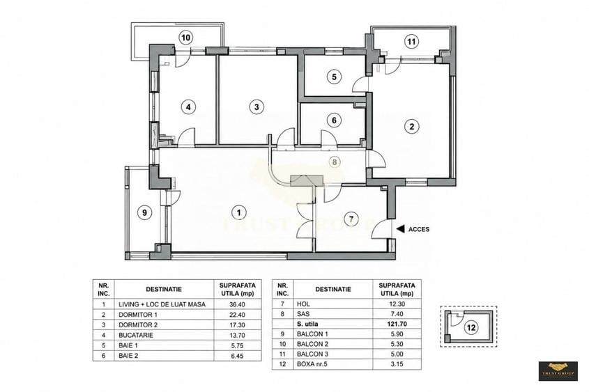 Apartament cu 3 camere decomandat, mobilat în Herăstrău