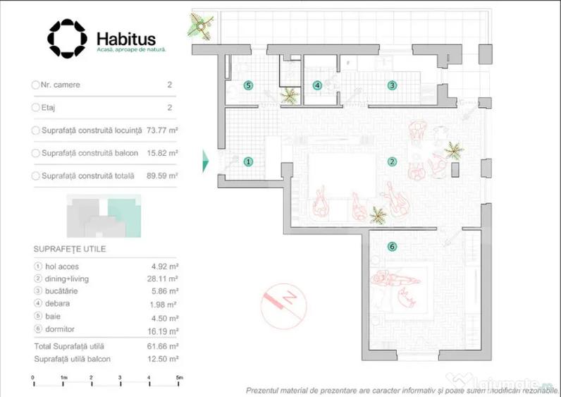 Apartament 2 camere, 61.66 mp, Habitus Oasului, Exclusivitat - Cluj-Napoca (Cluj) - 6