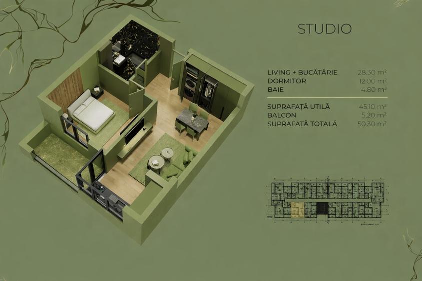 2 camere ~ 50mp ~ Bloc Nou, Zona linistita, Parc, Metrou M2 - 7