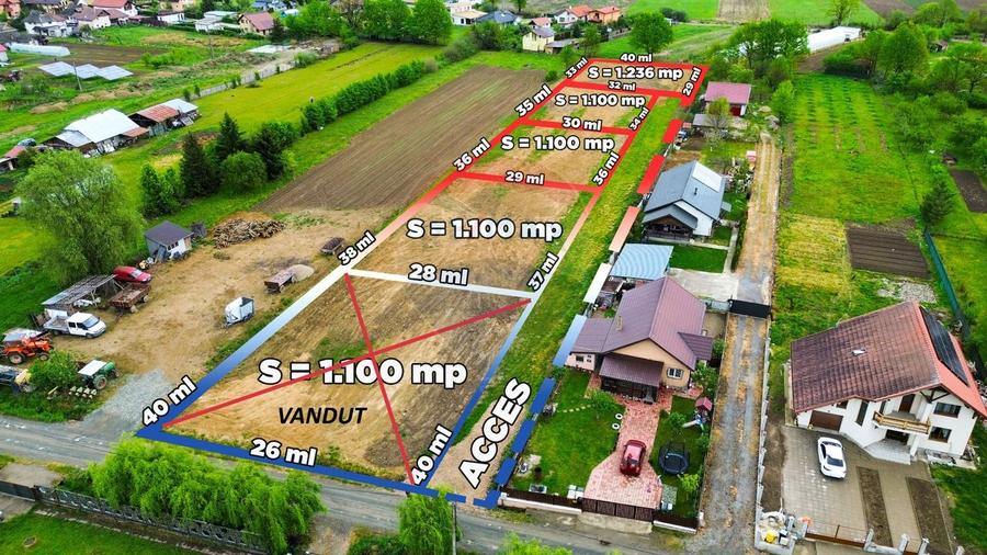 Teren Construcții intravilan de 1289 mp, în Coltău