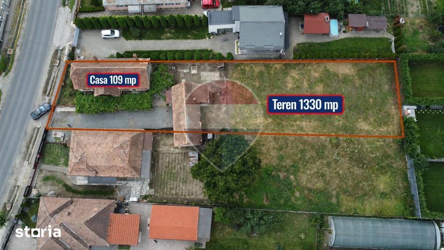 Casă cu 2 camere cu Teren 1330 Mp în Central