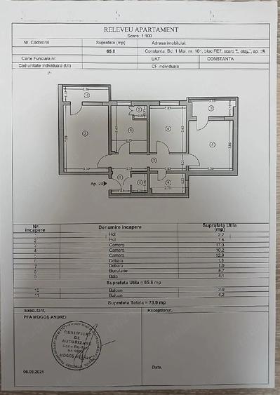 Apartament cu 3 camere decomandat în Poarta 6