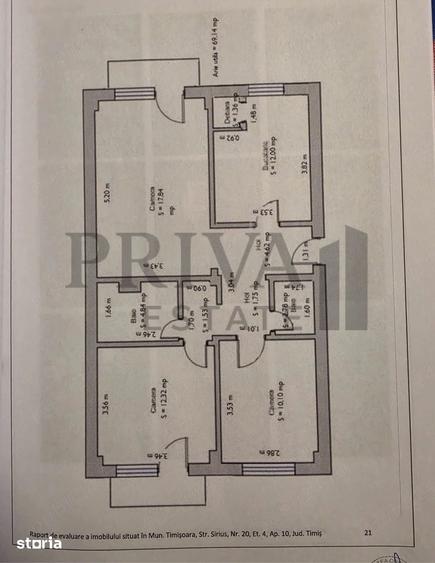 Apartament cu 3 camere decomandat în Soarelui