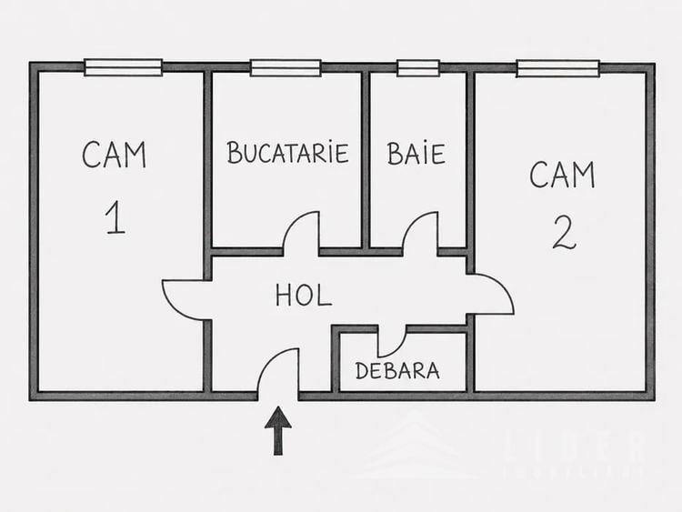 Apartament cu 2 camere decomandat în Central