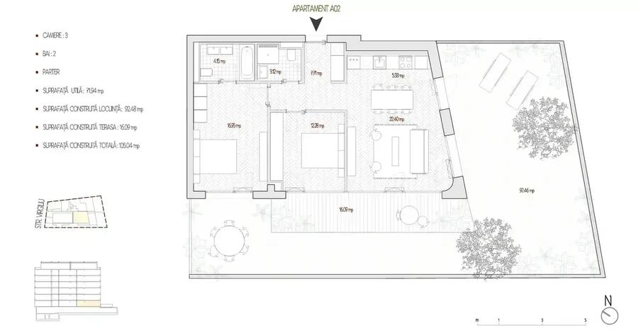 Apartament cu 3 camere decomandat în Știrbei Vodă