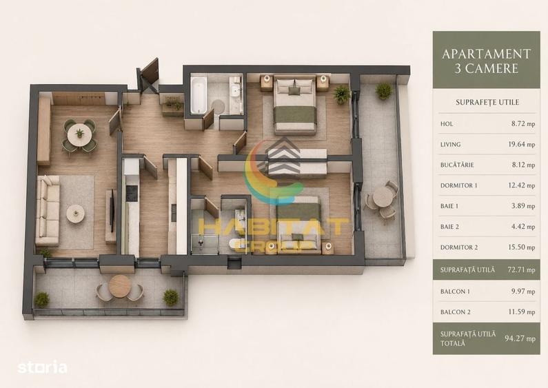 Apartament 3 camere - 15 min metrou N.Teclu - 3