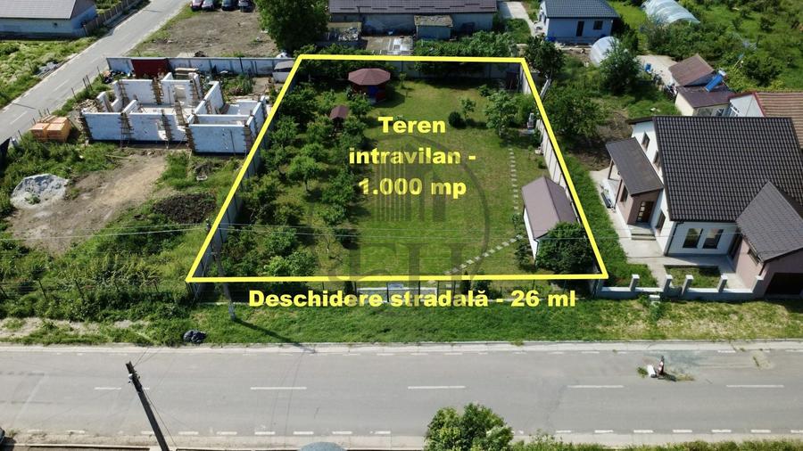Teren Construcții intravilan de 1000 mp, în Poiana