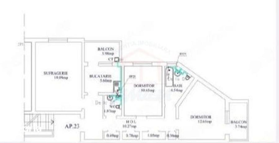 Apartament cu 3 camere în Micro 16