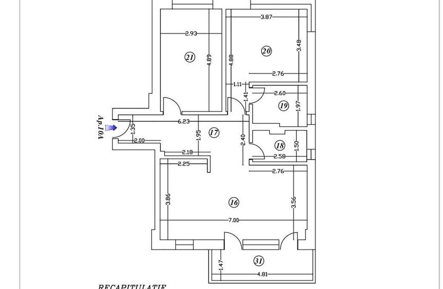 Apartament cu 3 camere decomandat în Moșilor