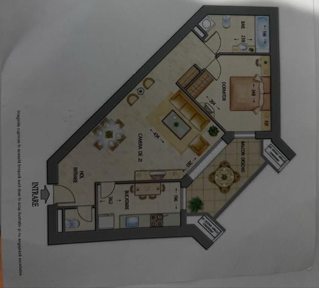 Apartament cu 2 camere decomandat în Central