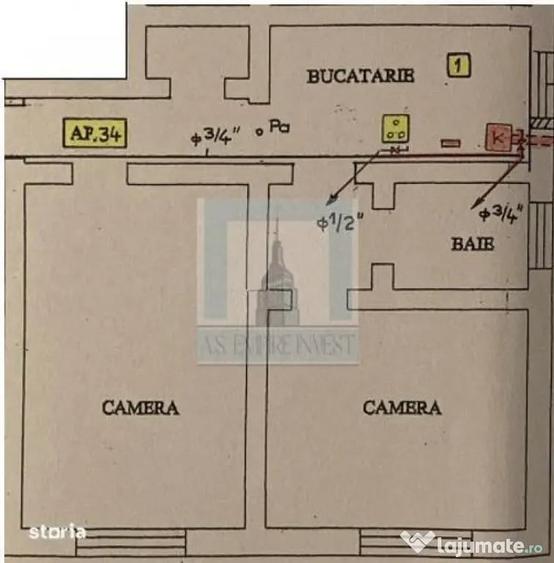 Apartament cu 2 camere decomandat în Gemenii