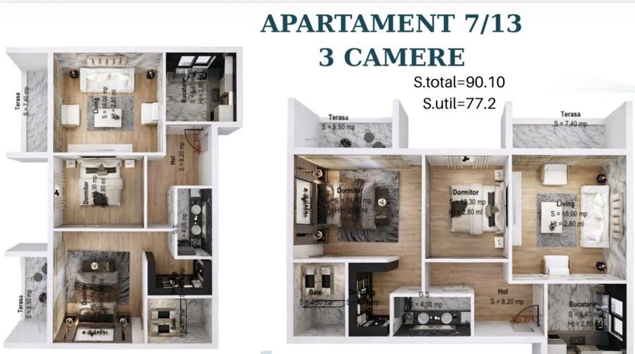 Apartament cu 3 camere decomandat în Theodor Pallady — fotografia 1