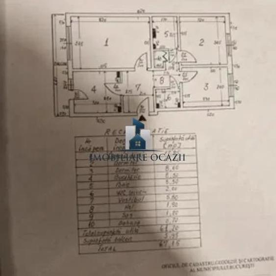 Apartament cu 3 camere decomandat, mobilat în Olteniței