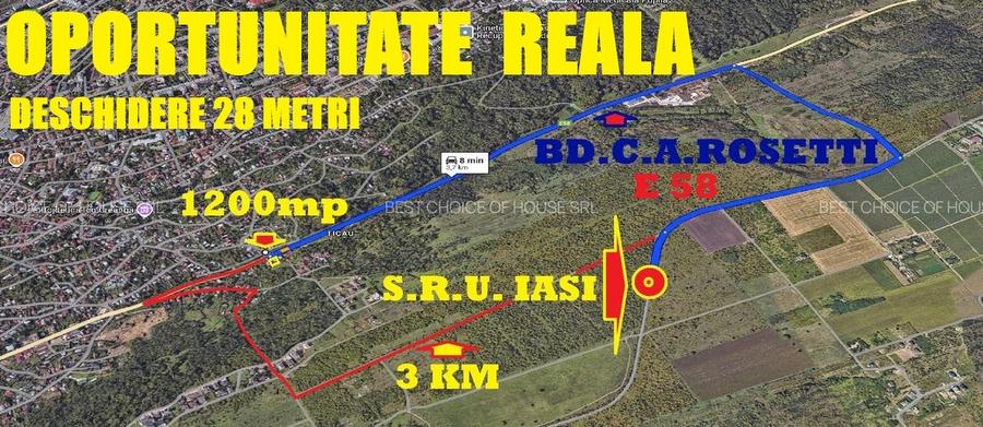 Teren Construcții intravilan de 1200 mp, în Copou